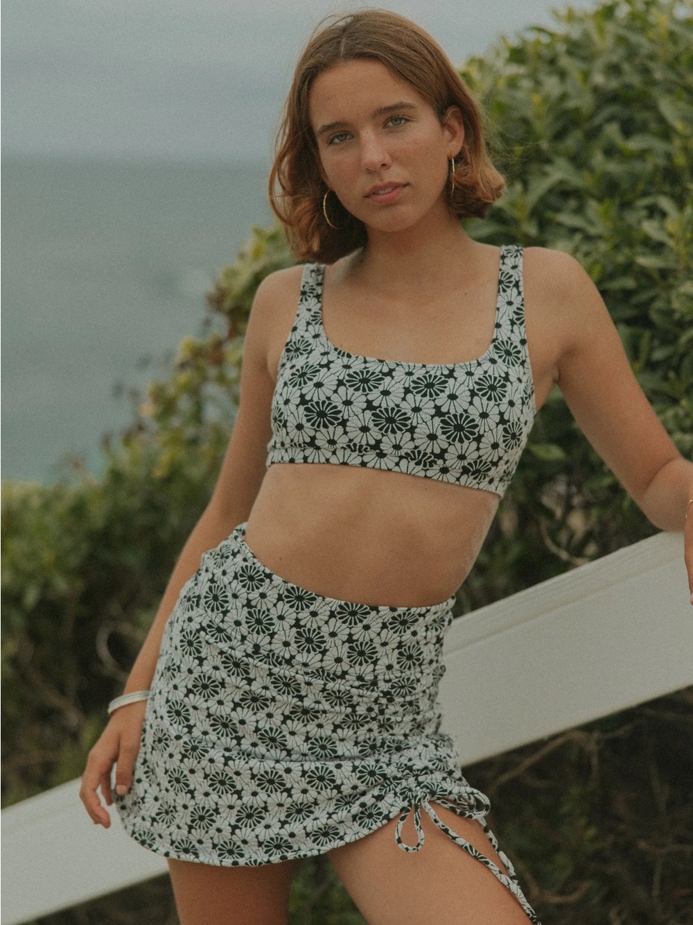Geode Black & White Daisy Swimsuit